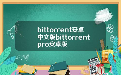 bittorrent安卓中文版bittorrentpro安卓版