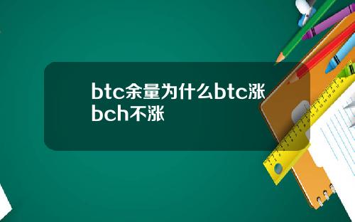 btc余量为什么btc涨bch不涨