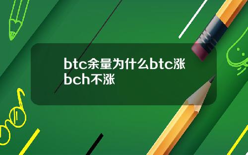btc余量为什么btc涨bch不涨