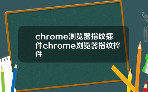 chrome浏览器指纹插件chrome浏览器指纹控件