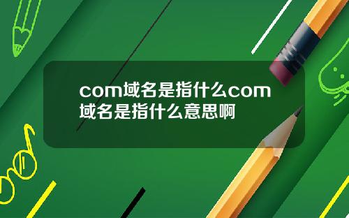 com域名是指什么com域名是指什么意思啊