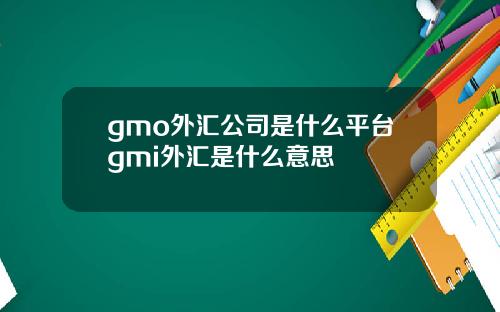 gmo外汇公司是什么平台gmi外汇是什么意思