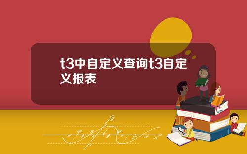 t3中自定义查询t3自定义报表