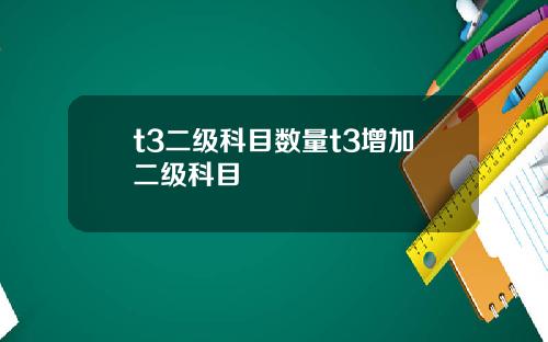 t3二级科目数量t3增加二级科目