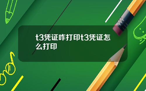 t3凭证咋打印t3凭证怎么打印