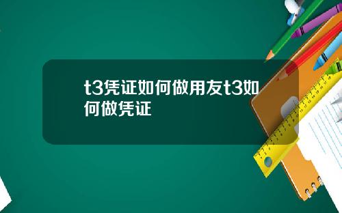 t3凭证如何做用友t3如何做凭证