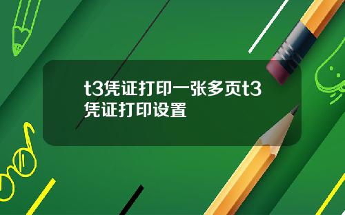 t3凭证打印一张多页t3凭证打印设置
