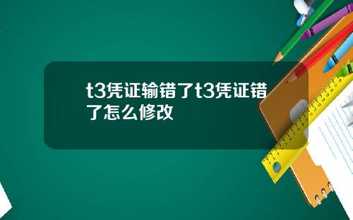 t3凭证输错了t3凭证错了怎么修改