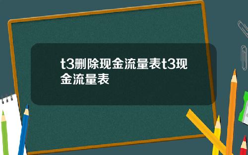 t3删除现金流量表t3现金流量表