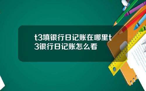 t3填银行日记账在哪里t3银行日记账怎么看