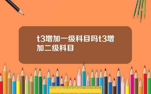 t3增加一级科目吗t3增加二级科目