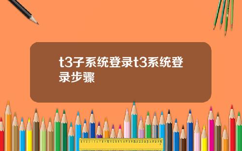 t3子系统登录t3系统登录步骤