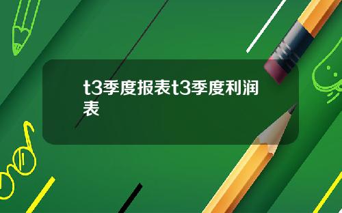 t3季度报表t3季度利润表