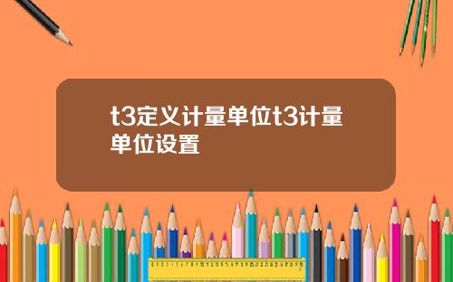 t3定义计量单位t3计量单位设置