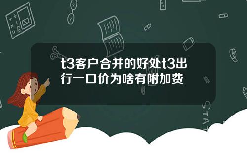 t3客户合并的好处t3出行一口价为啥有附加费