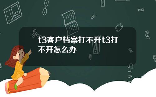 t3客户档案打不开t3打不开怎么办