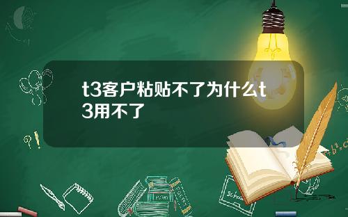 t3客户粘贴不了为什么t3用不了