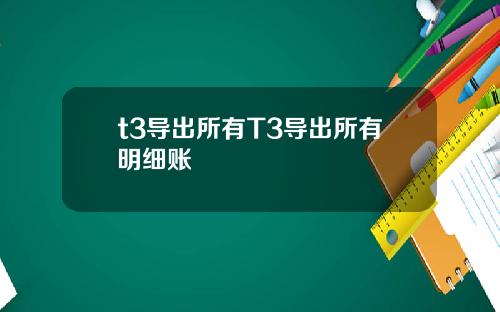 t3导出所有T3导出所有明细账