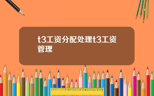 t3工资分配处理t3工资管理