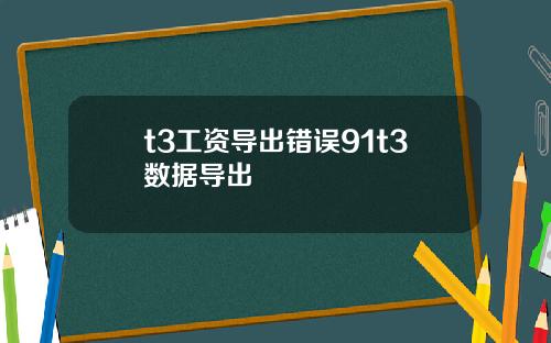 t3工资导出错误91t3数据导出