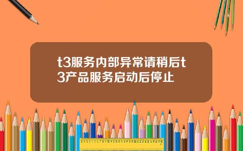 t3服务内部异常请稍后t3产品服务启动后停止