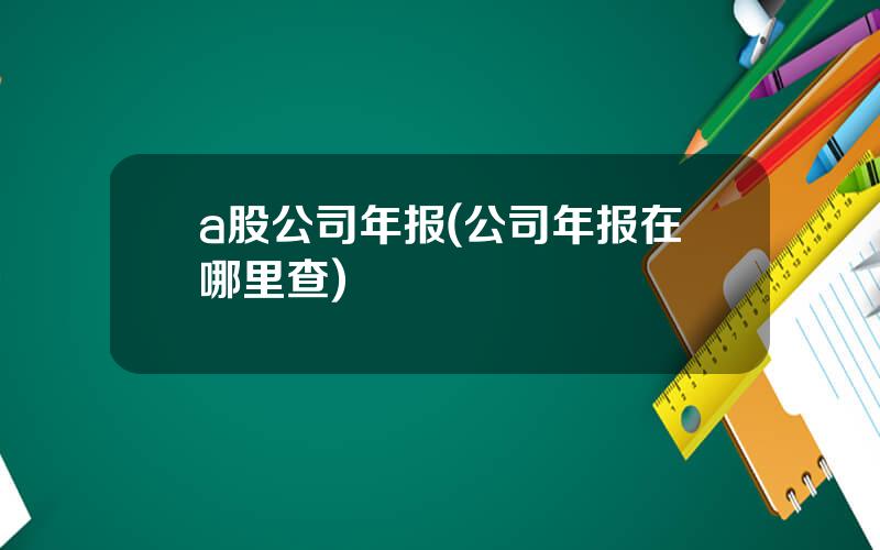 a股公司年报(公司年报在哪里查)