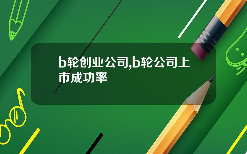 b轮创业公司,b轮公司上市成功率