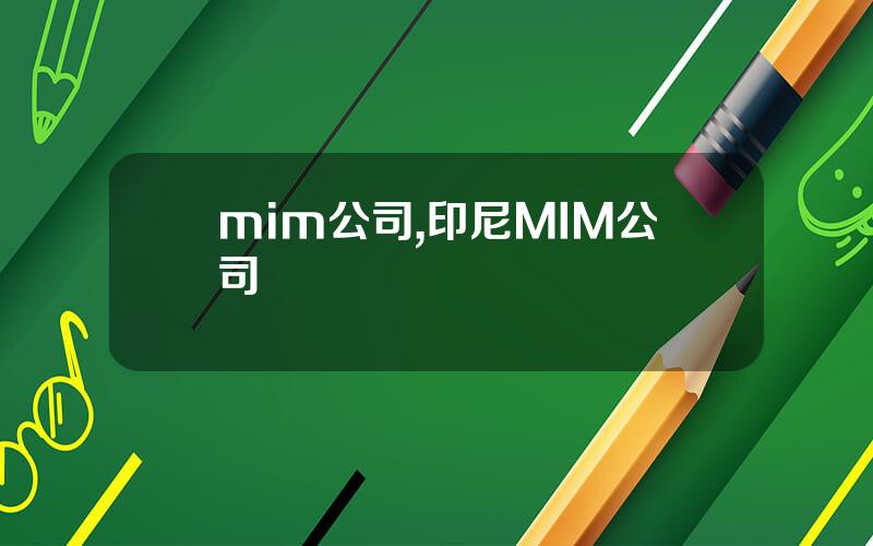 mim公司,印尼MIM公司