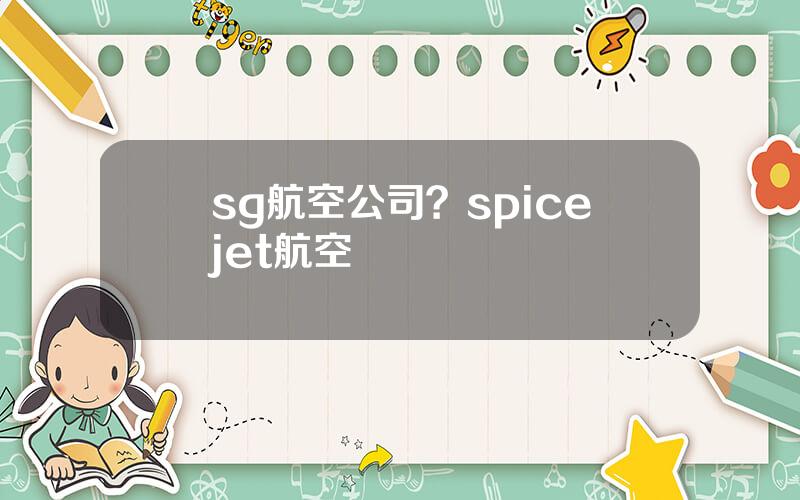 sg航空公司？spicejet航空