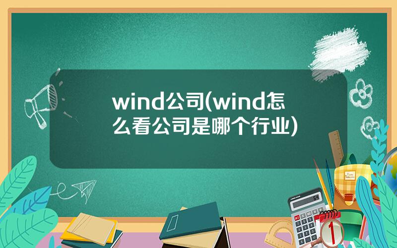 wind公司(wind怎么看公司是哪个行业)