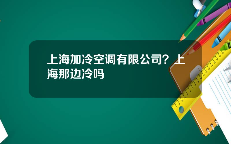 上海加冷空调有限公司？上海那边冷吗