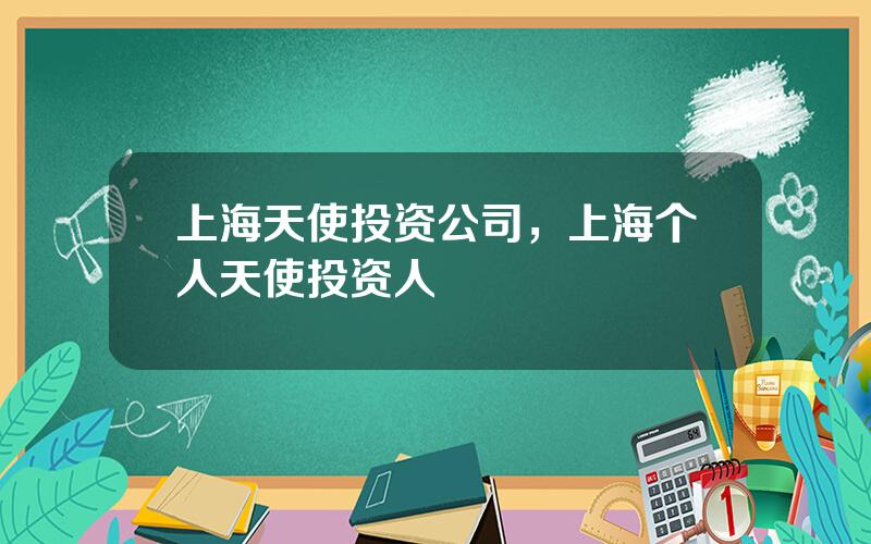 上海天使投资公司，上海个人天使投资人