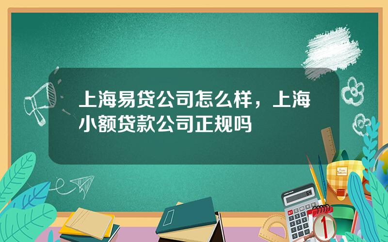 上海易贷公司怎么样，上海小额贷款公司正规吗