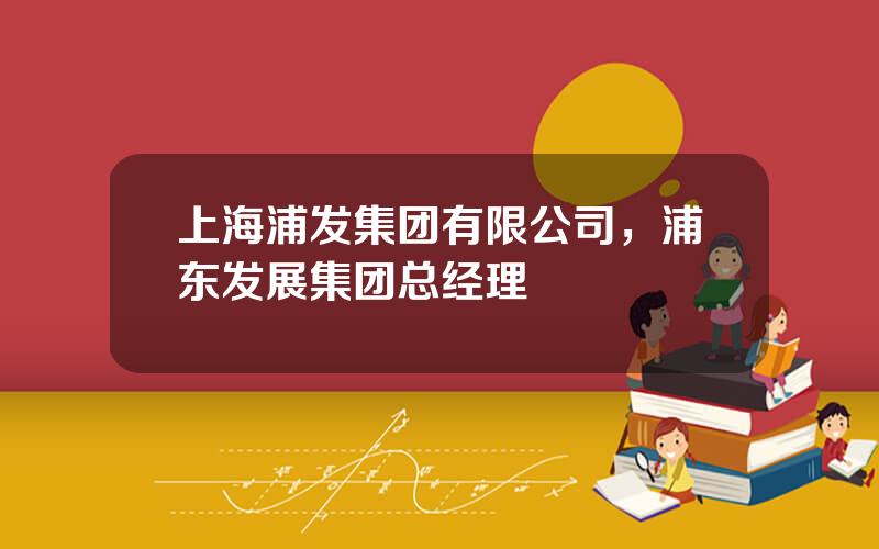 上海浦发集团有限公司，浦东发展集团总经理