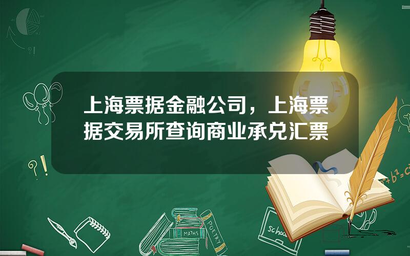 上海票据金融公司，上海票据交易所查询商业承兑汇票