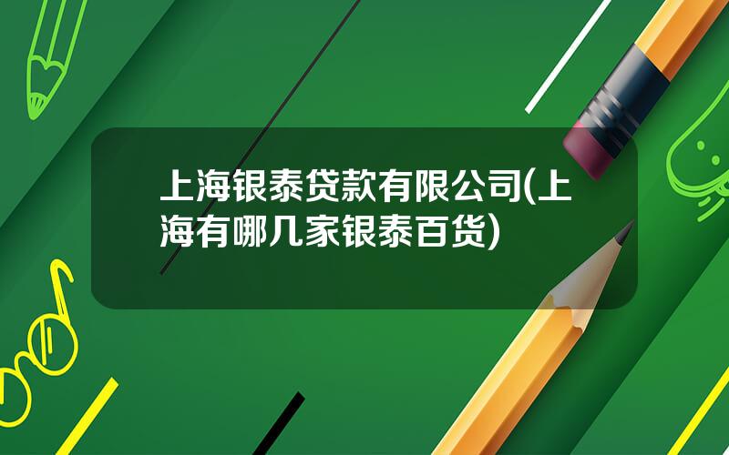上海银泰贷款有限公司(上海有哪几家银泰百货)