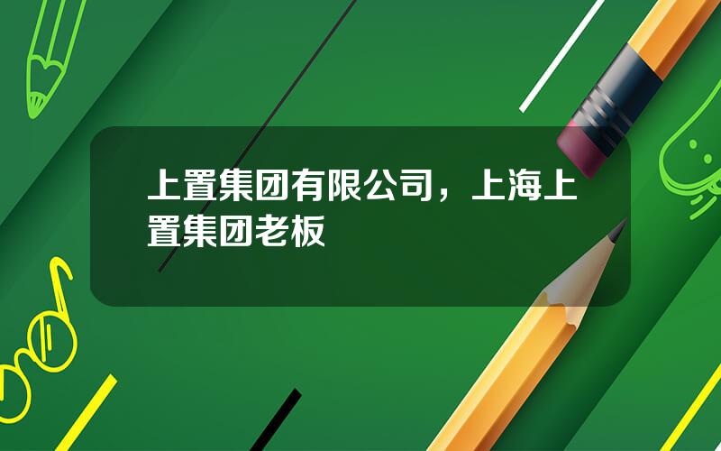 上置集团有限公司，上海上置集团老板