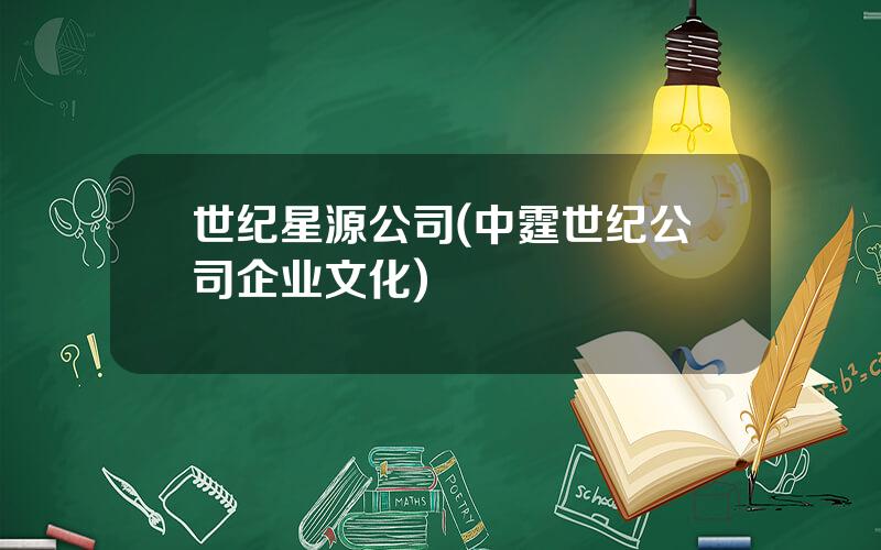 世纪星源公司(中霆世纪公司企业文化)