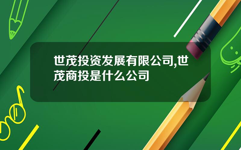 世茂投资发展有限公司,世茂商投是什么公司