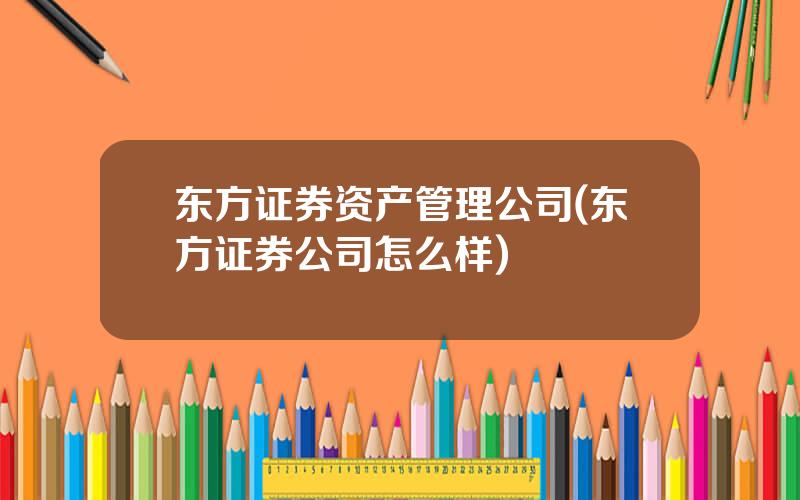 东方证券资产管理公司(东方证券公司怎么样)