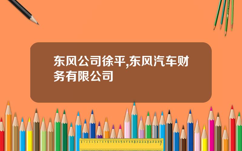 东风公司徐平,东风汽车财务有限公司