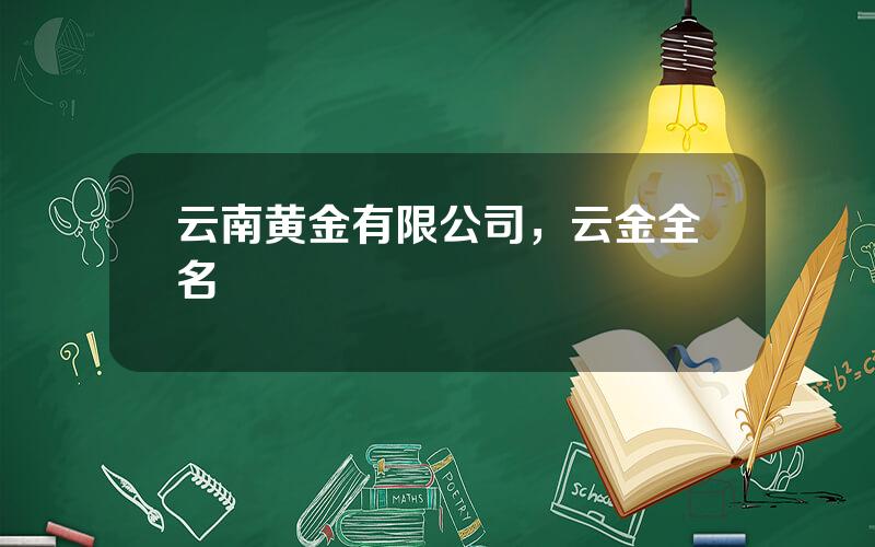 云南黄金有限公司，云金全名