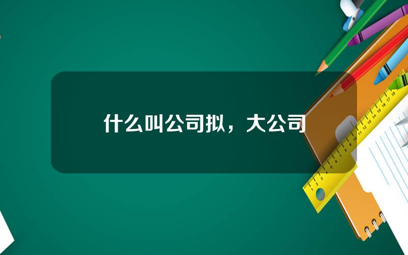什么叫公司拟，大公司