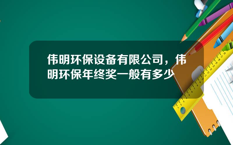 伟明环保设备有限公司，伟明环保年终奖一般有多少