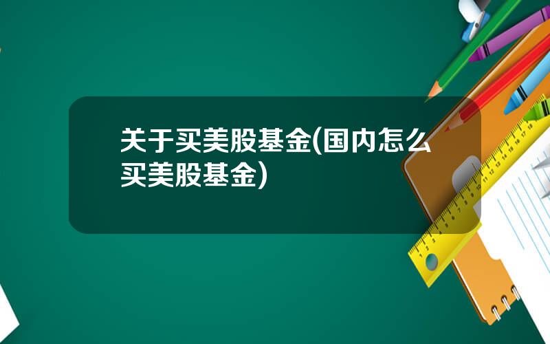 关于买美股基金(国内怎么买美股基金)