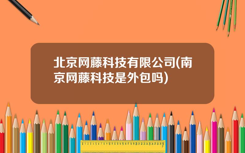 北京网藤科技有限公司(南京网藤科技是外包吗)