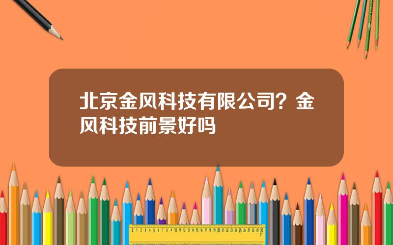 北京金风科技有限公司？金风科技前景好吗