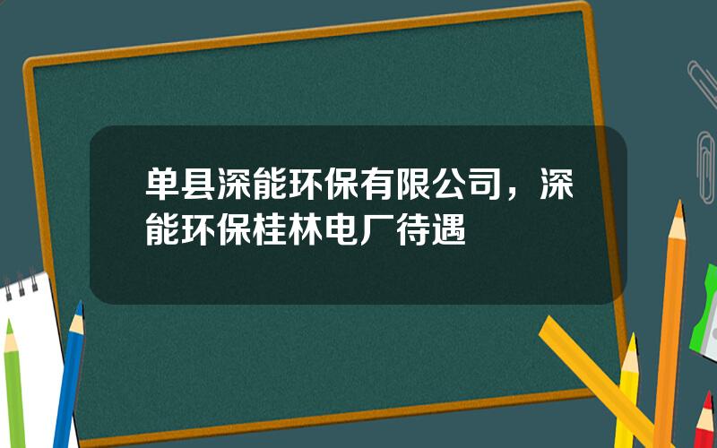 单县深能环保有限公司，深能环保桂林电厂待遇