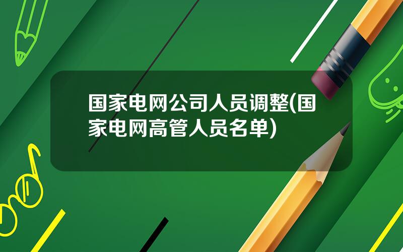 国家电网公司人员调整(国家电网高管人员名单)