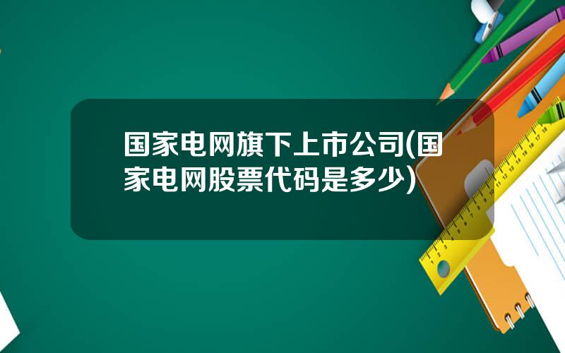 国家电网旗下上市公司(国家电网股票代码是多少)